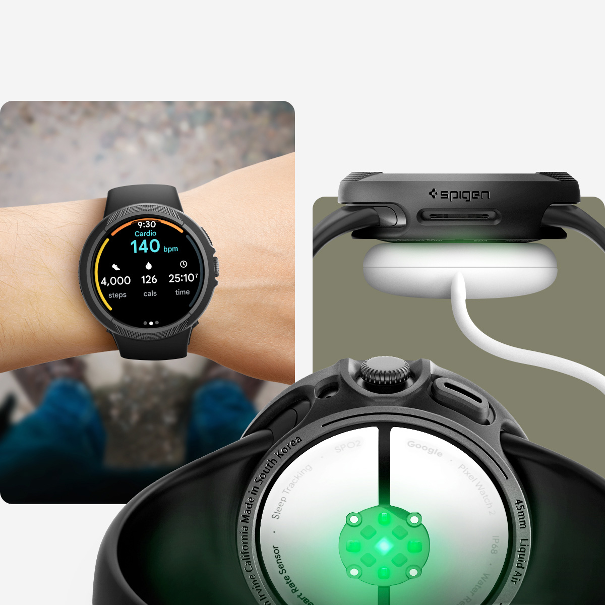 Etui Spigen Liquid Air do Pixel Watch 3 (45 mm), czarne